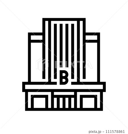credit bank building line icon vector illustration 111578861