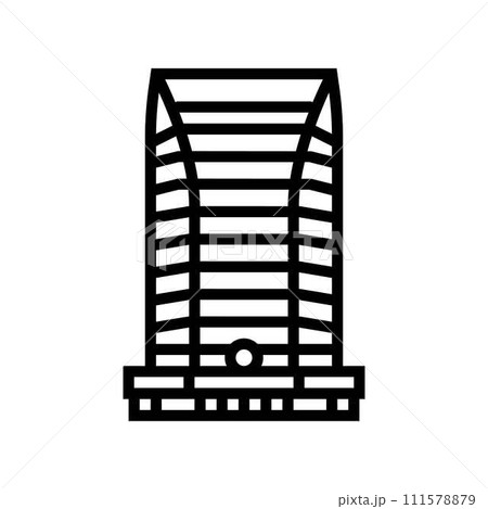 public bank building line icon vector illustration 111578879