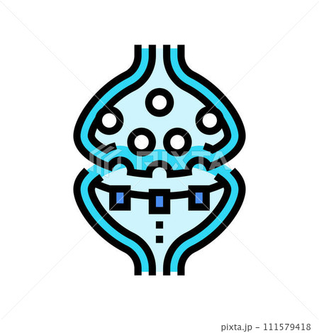 synaptic transmission neuroscience neurology color icon vector illustration 111579418