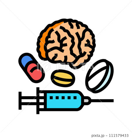 neurological treatment neuroscience neurology color icon vector illustration 111579433