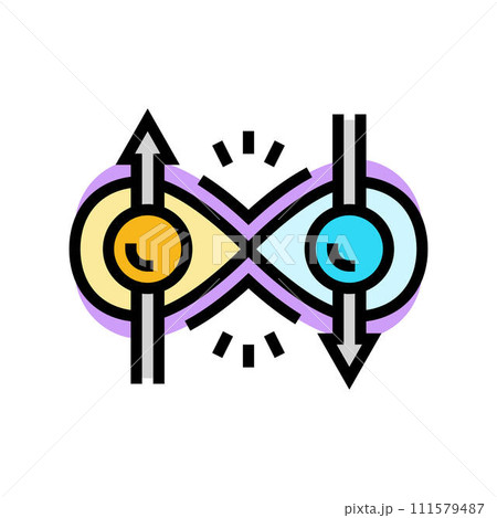 entanglement quantum technology color icon vector illustration 111579487