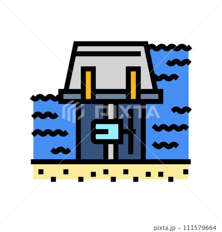 range systems barrages tidal color icon vector illustration 111579664