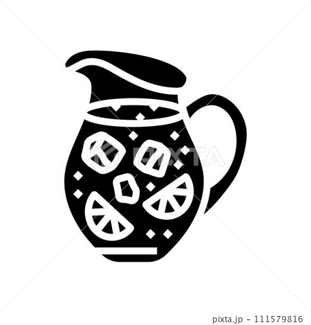 sangria pitcher spanish cuisine glyph icon vector illustration sangria pitcher spanish cuisine glyph icon vector illustration 111579816