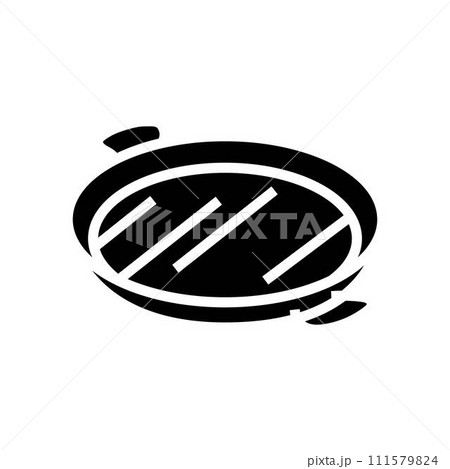 paella pan spanish cuisine glyph icon vector illustration 111579824