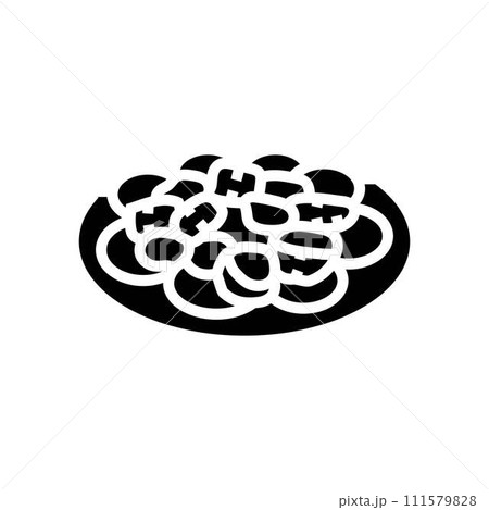 pulpo la gallega spanish cuisine glyph icon vector illustration 111579828