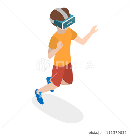 3D Isometric Flat Vector Illustration of Kids In Virtual Reality. Item 1 3D Isometric Flat Vector Illustration of Kids In Virtual Reality. Item 1 111579833