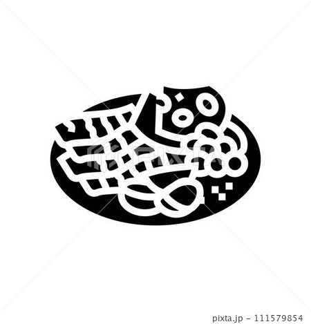 tapas selection spanish cuisine glyph icon vector illustration 111579854