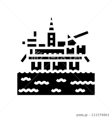 platform oil industry glyph icon vector illustration 111579863