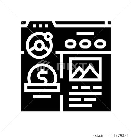 blog monetization glyph icon vector illustration blog monetization glyph icon vector illustration 111579886