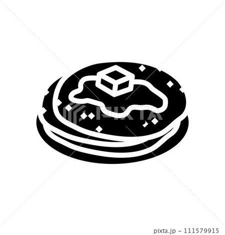 aloo paratha indian cuisine glyph icon vector illustration 111579915