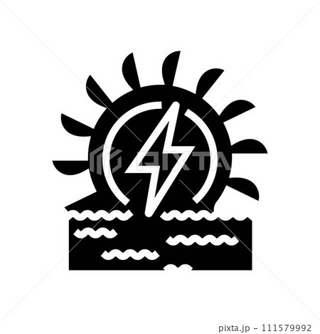 hydroelectric power glyph icon vector illustration 111579992