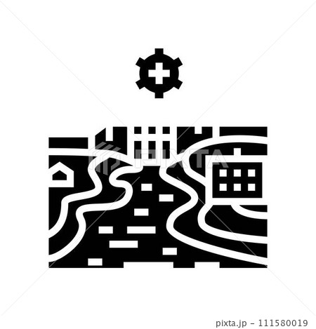 hydro infrastructure hydroelectric power glyph icon vector illustration hydro infrastructure hydroelectric power glyph icon vector illustration 111580019