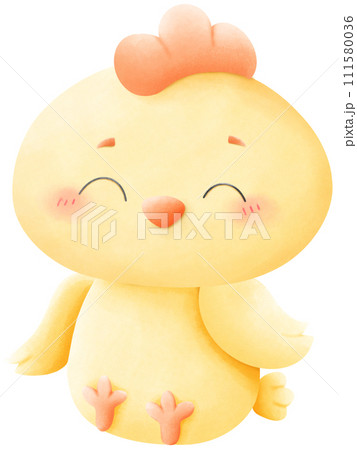 Chick with Easter eggs Chick with Easter eggs 111580036