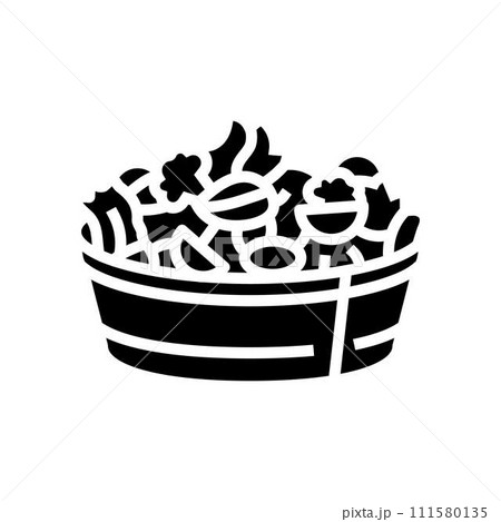 salad fast food glyph icon vector illustration salad fast food glyph icon vector illustration 111580135