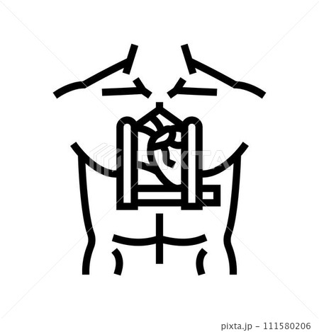 sternotomy surgery hospital line icon vector illustration 111580206
