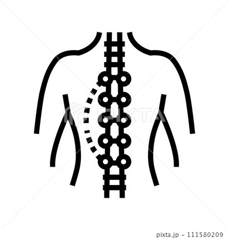 scoliosis surgery surgery hospital line icon vector illustration scoliosis surgery surgery hospital line icon vector illustration 111580209