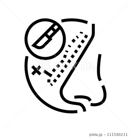 rhinoplasty surgery hospital line icon vector illustration 111580211