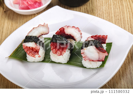 Japanese cuisine - sushi with octopus Japanese cuisine - sushi with octopus 111580332
