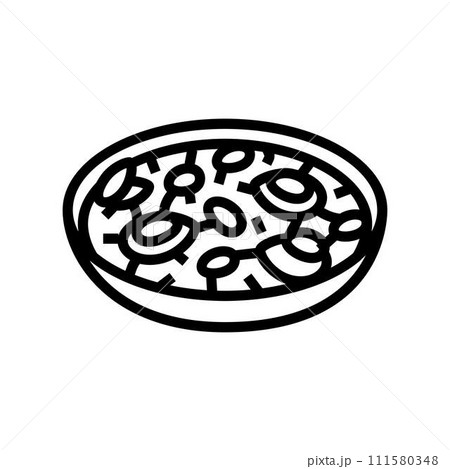 fideua spanish cuisine line icon vector illustration 111580348