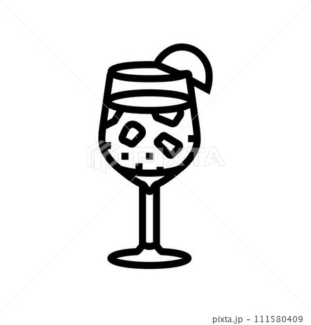 sangria glass spanish cuisine line icon vector illustration 111580409