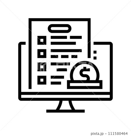online survey line icon vector illustration 111580464