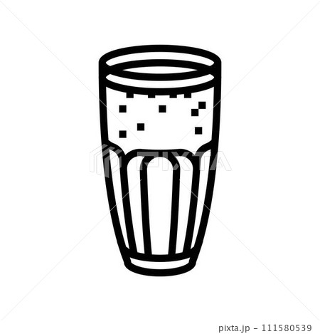 lassi drink indian cuisine line icon vector illustration 111580539