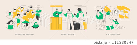 Leaving a country abstract concept vector illustrations. 111580547