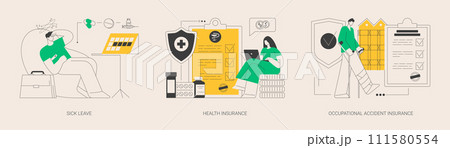 Social insurance abstract concept vector illustrations. Social insurance abstract concept vector illustrations. 111580554