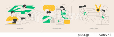 Summer programs for kids abstract concept vector illustrations. 111580571