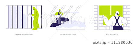 Private house insulation abstract concept vector illustrations. 111580636