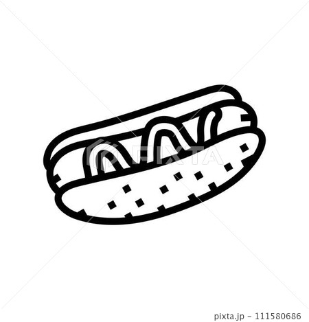 hot dog fast food line icon vector illustration hot dog fast food line icon vector illustration 111580686