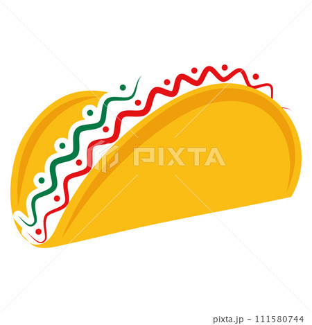 Taco icon Traditional mexican food Vector Taco icon Traditional mexican food Vector 111580744
