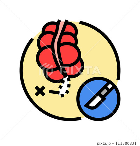 appendectomy surgery doctor color icon vector illustration 111580831
