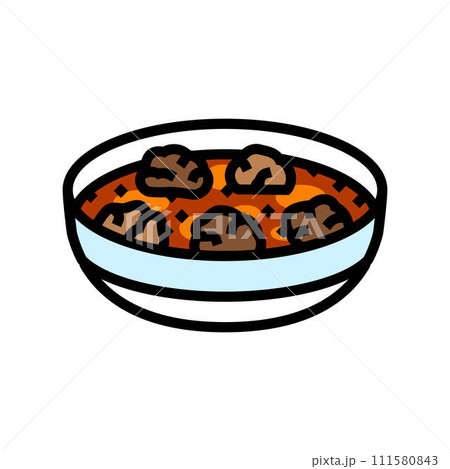 albondigas spanish cuisine color icon vector illustration 111580843