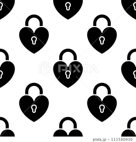 Seamless pattern, heart shaped padlock. Background for Valentine's Day. Seamless pattern, heart shaped padlock. Background for Valentine's Day. 111580930