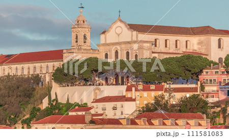 The Miradouro Sophia de Mello Breyner Andresen old Miradouro da Graca evening timelapse. The Miradouro Sophia de Mello Breyner Andresen old Miradouro da Graca evening timelapse. 111581083