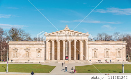Glyptothek museum in Munich timelapse, neoclassical style. Germany 111581242