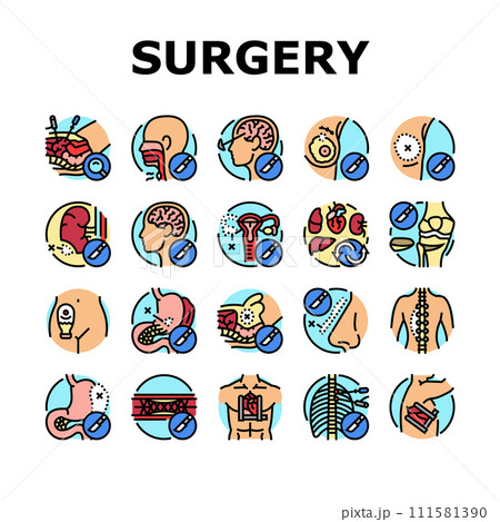 surgery hospital health icons set vector surgery hospital health icons set vector 111581390