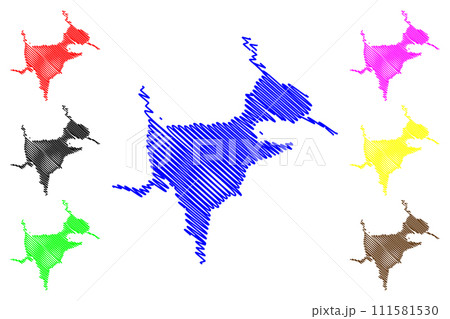 Lake of North (Canada, United States, North America, us) map vector illustration, scribble sketch North Lake map 111581530