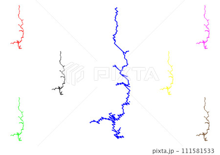 Lake Oahe Reservoir (United States of America,...のイラスト素材 [111581533 ...