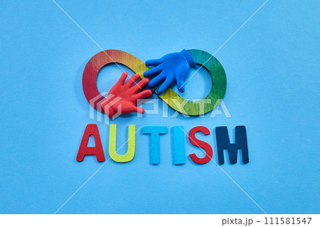 Autistic rainbow eight infinity symbol. Autism awareness day symbol. Autistic rainbow eight infinity symbol. Autism awareness day symbol. 111581547