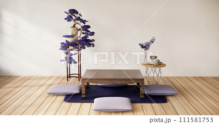 low table and pillow on minimal room japan style low table and pillow on minimal room japan style 111581753