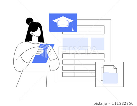 Request high school transcript isolated cartoon vector illustrations. 111582256