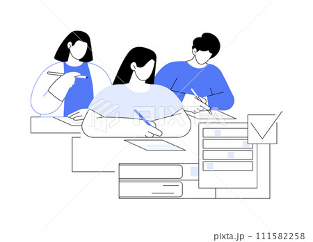Take standardized test isolated cartoon vector illustrations. Take standardized test isolated cartoon vector illustrations. 111582258