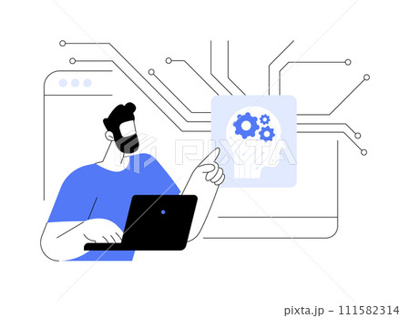 Artificial intelligence isolated cartoon vector illustrations. Artificial intelligence isolated cartoon vector illustrations. 111582314