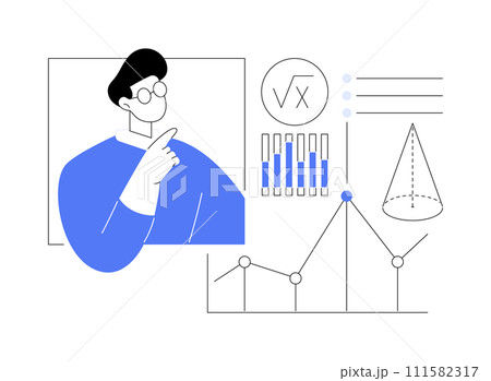 Mathematics and statistics isolated cartoon vector illustrations. 111582317