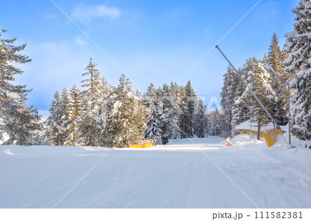 Ski resort Bansko, Bulgaria, ski road 111582381