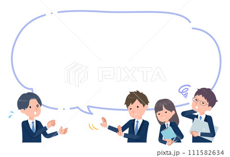 提案を拒否される学生　吹き出し付き 111582634