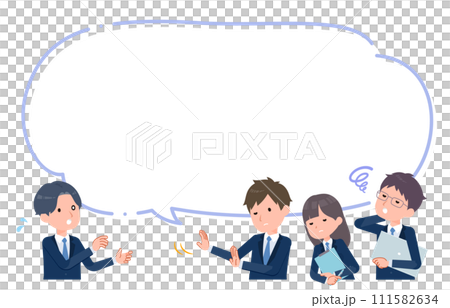 提案を拒否される学生　吹き出し付き 111582634