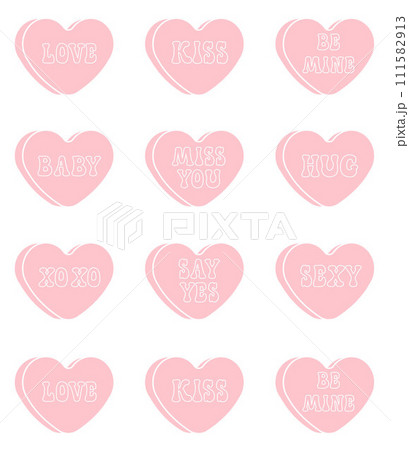 Vector seamless pattern of Valentine love candies 111582913